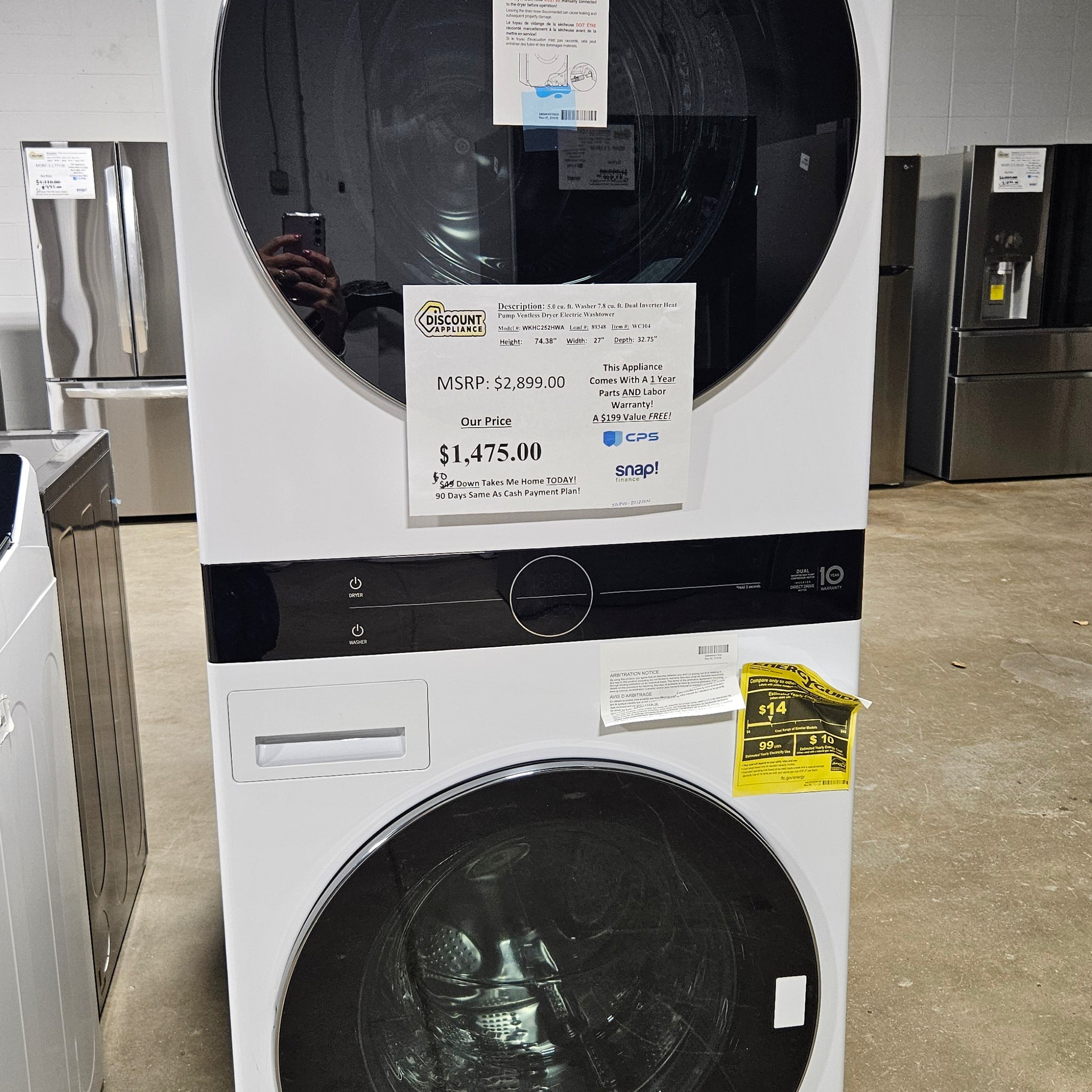 WASHER DRYER TOWER WC104